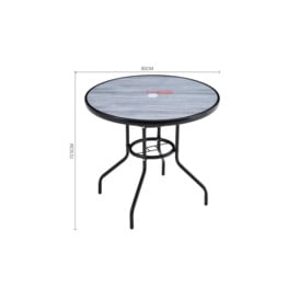 Garden Round Tempered Glass Marble Coffee Table - thumbnail 2