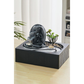 Meditator Statue Tabletop Water Fountain with LED Light - thumbnail 1