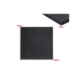 100 cm W x 100 cm D x 0.15 cm H Black Heavy Duty Rubber Mat - thumbnail 2