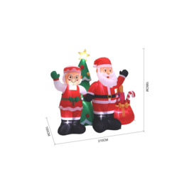 1.95M Christmas Inflatables Lights Santa Claus - thumbnail 3