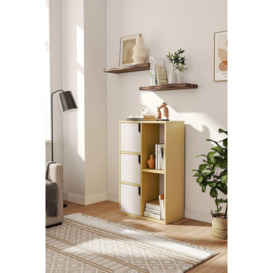 Wooden Bookcase Storage Cabinet with Doors and Open Shelf - thumbnail 2