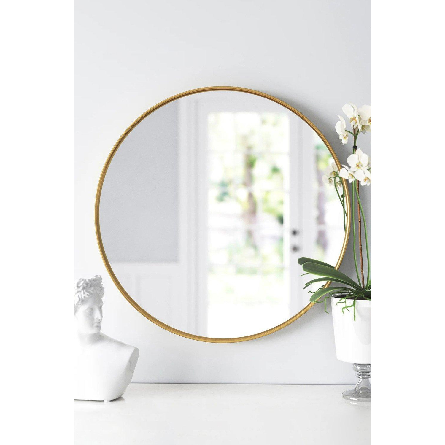 D40Cm Round Metal Frame Wall Mounted Mirror - image 1