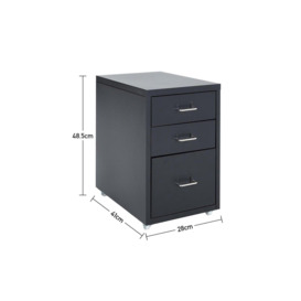 Vertical File Office Cabinet with Wheels Bedroom Bedside Table - thumbnail 3