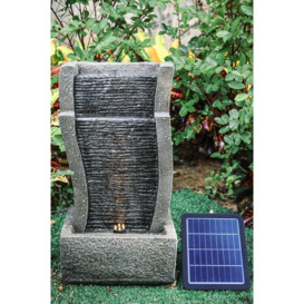 Water Feature Decor Fountain Rockery Solar Powered Garden Outdoor - thumbnail 1