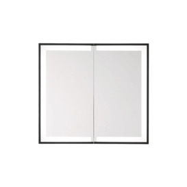 Modern Black Surface Mount LED Mirror Cabinet with Double-Sided Door - thumbnail 3