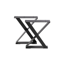 30x5x40cm Industrial Heavy Duty X Shape Iron Table Legs - thumbnail 1