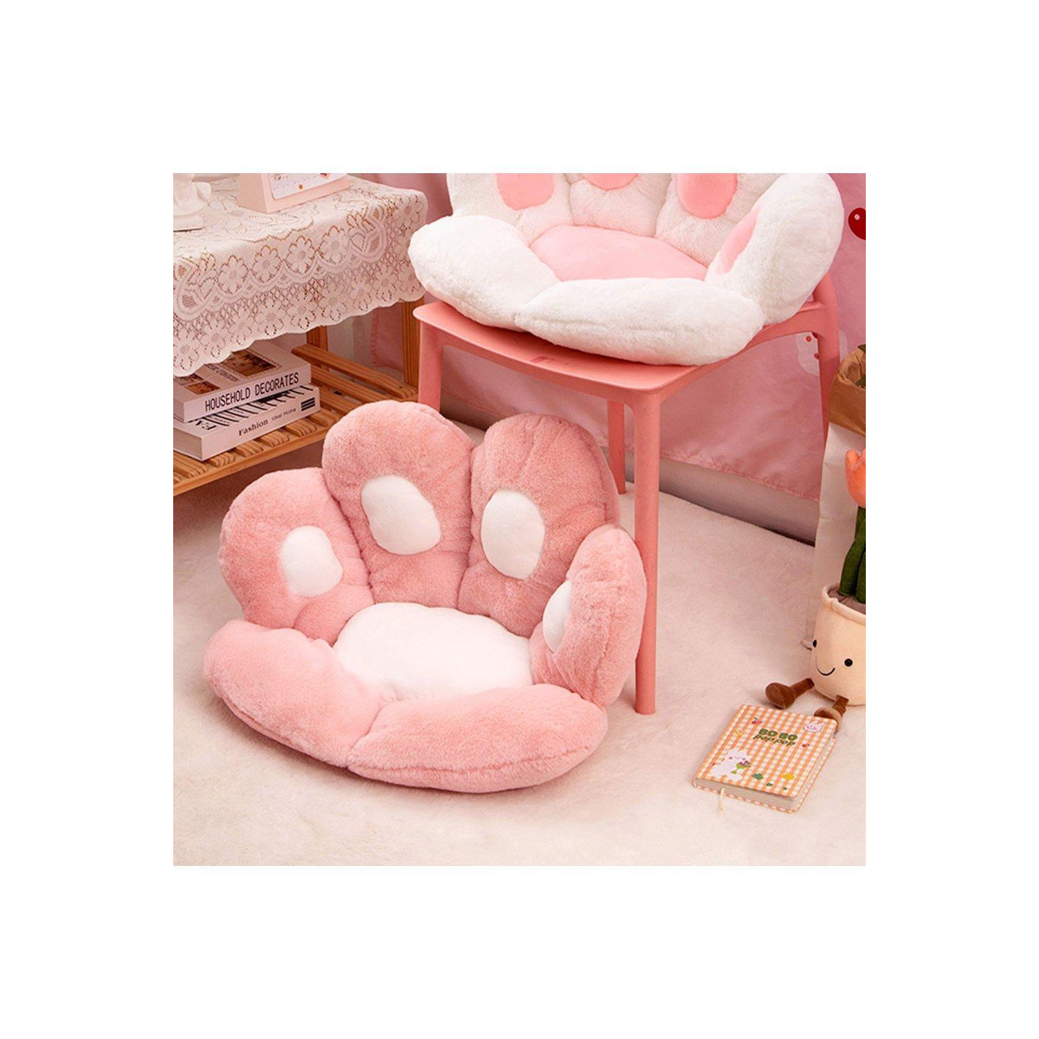 Reversible Plush Pink Cat Paw Seat Cushion - image 1