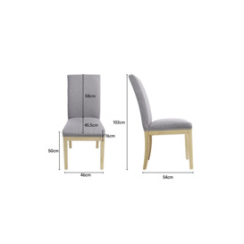2Pcs Modern Upholstered Dining Chairs with Nailed Trim - thumbnail 2