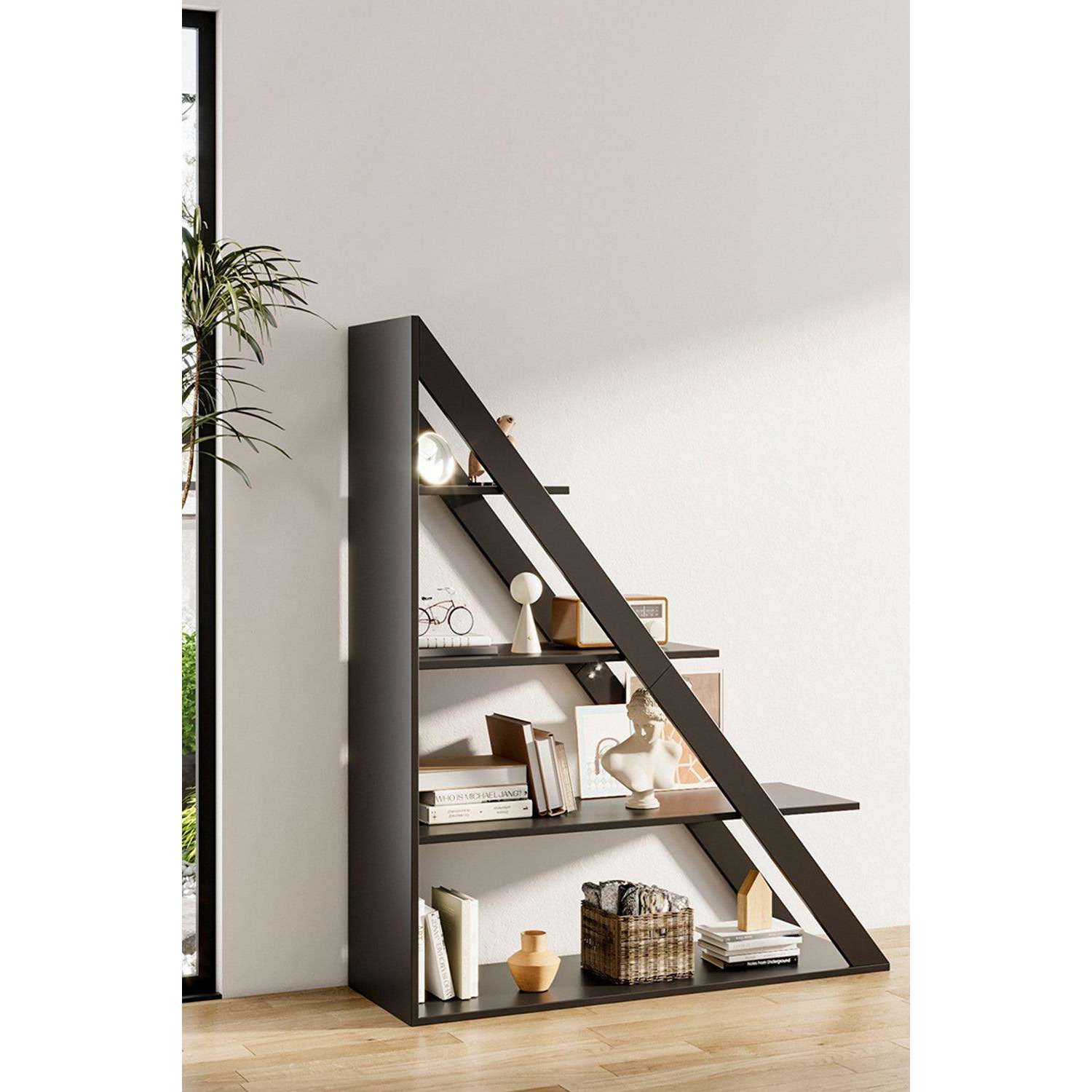 4-Tiers Triangle Ladder Bookcase Shelving - image 1
