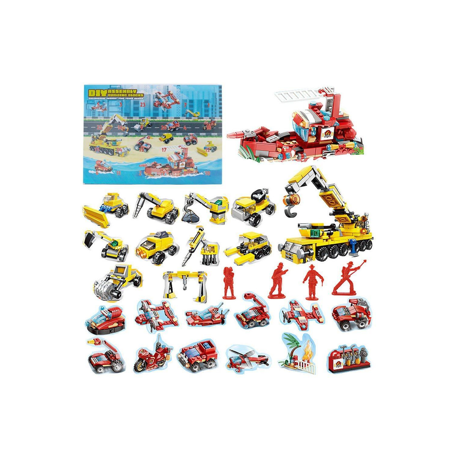 Kids Fire Truck Vehicles Building Blocks Toy Gift - image 1