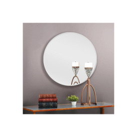 50cm Dia Nordic Round Wall Mirror with White Frame - thumbnail 1