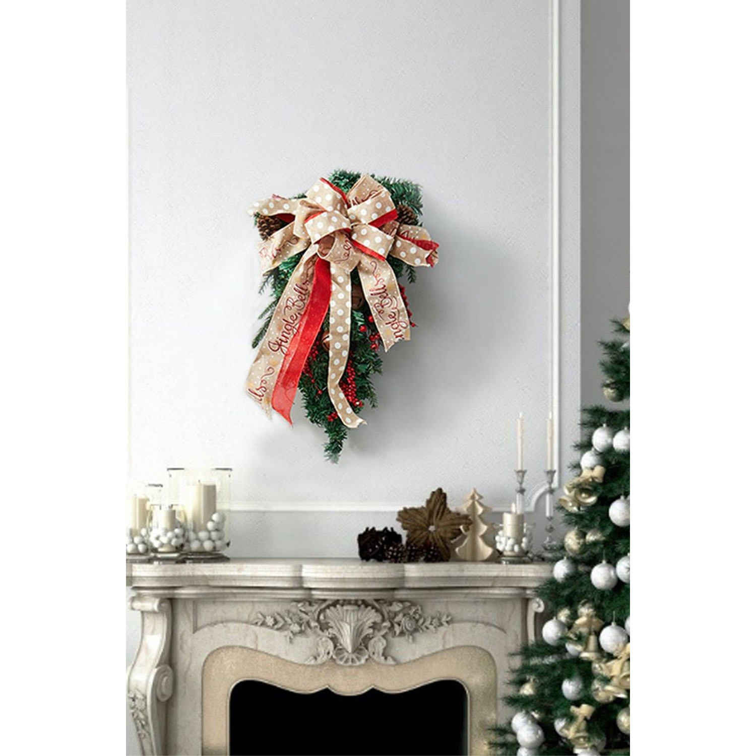Artificial Christmas String Door Wreath - image 1