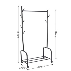 100cm Single Rail Clothes Rail Hanging Display Stand - thumbnail 2
