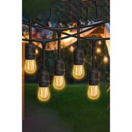 10M Drop String Lights with 15 E27 Holder, IP65, connectable, Black - thumbnail 1