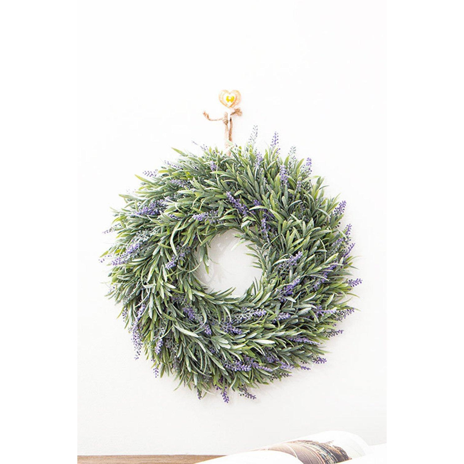 30CM Artificial Lavender Round Wreath Party Decoration - image 1