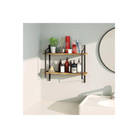 Industrial 2-Tier Home Decor Floating Wall Shelves