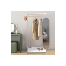 Modern Metal Clothes Rack with Full Length Mirror