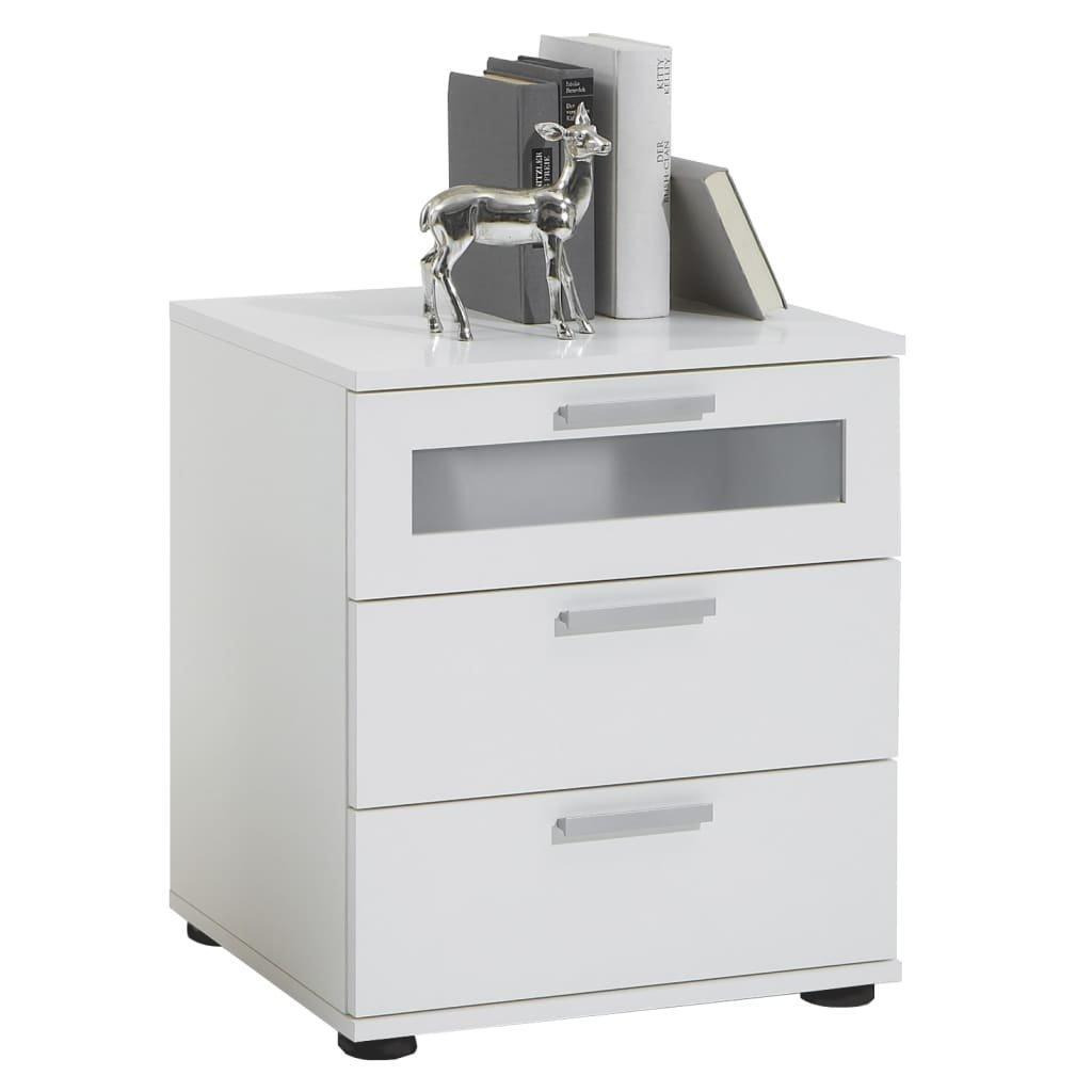 FMD Bedside Table with 3 Drawers White - image 1