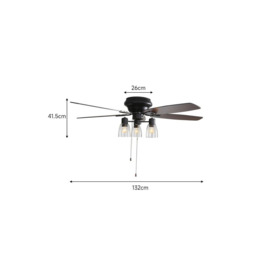 52-inch Low Profile Ceiling Fan Light with Remote - thumbnail 2