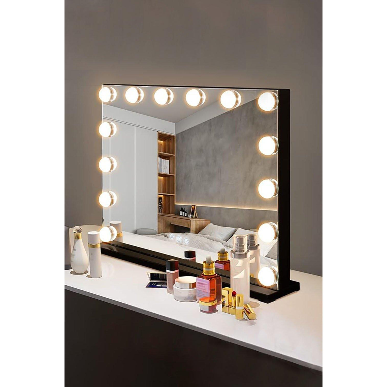 3 Color Modes Hollywood Vanity Mirror Dressing Makeup Mirror,50cm *40cm - image 1