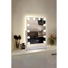 LED Vanity Mirror 12 Bulbs,360°Rotation Lighted Smart Mirror with Touch Lights