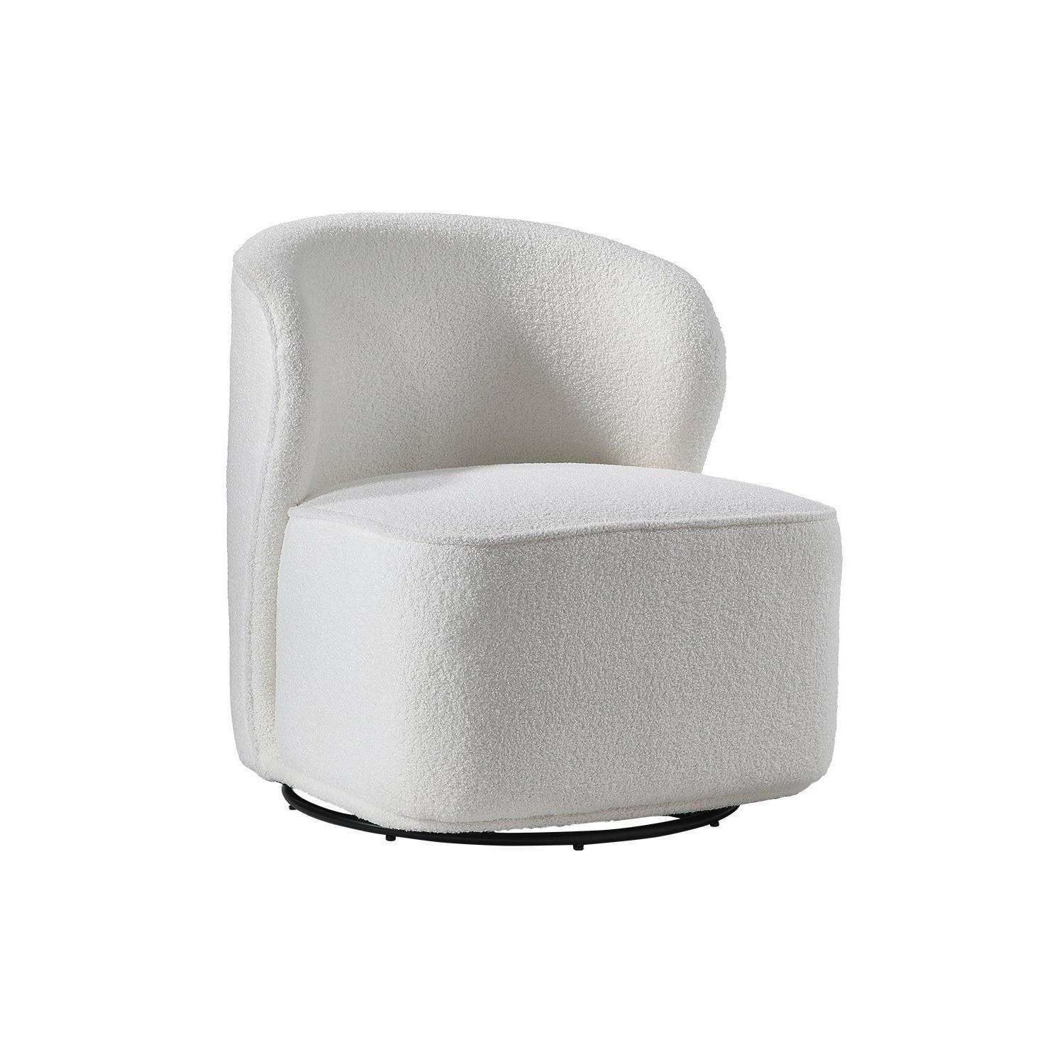Chic Upholstered White Swivel Chair - image 1