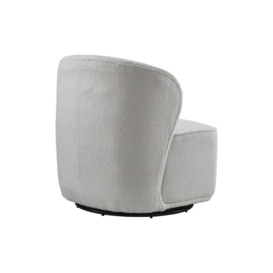 Chic Upholstered White Swivel Chair - thumbnail 3