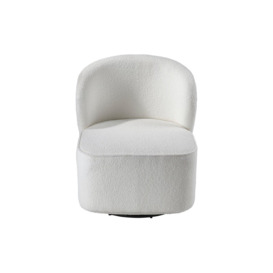 Chic Upholstered White Swivel Chair - thumbnail 2