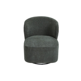 Chic Upholstered Dark Green Swivel Chair - thumbnail 2