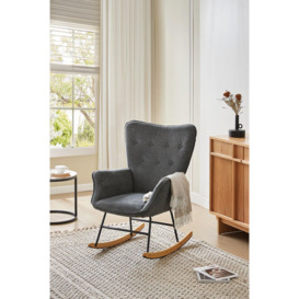 Linen Upholstered Rocking Chair