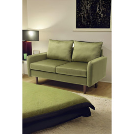 2-Seat Green Velvet Upholstered Sofa for Living Room