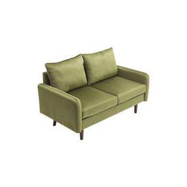 2-Seat Green Velvet Upholstered Sofa for Living Room - thumbnail 2