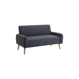 2-Seat Grey Corduroy Loveseat Sofa