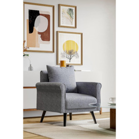 Contemporary Upholstered Armchair with Rolled Arms