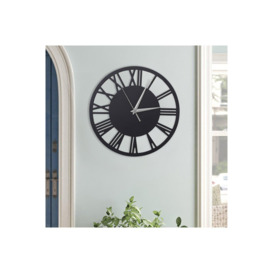 30cm Dia Round Roman Numeral Decorative Wall Clock with Silver Needle - thumbnail 2