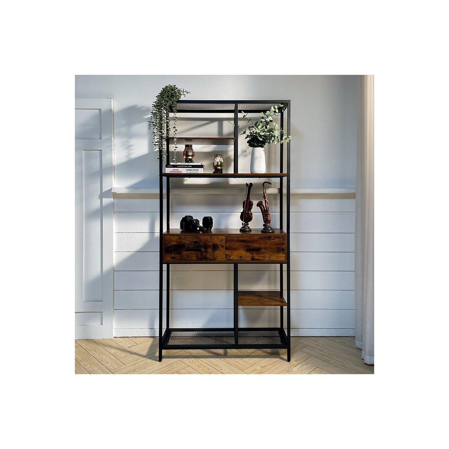 Vintage Plant Stand Storage Shelf with Drawers - image 1