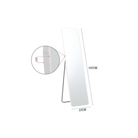 37cm W x 147cm H White Rounded Rectangular Metal Floor Mirror - thumbnail 3