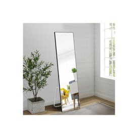 40cm W x 150cm H Black Rectangle Floor Mirror with Thin Metal Frame - thumbnail 2