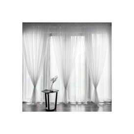 100cm W x 200cm H Single Piece White Voile Panel Sheer Curtain - thumbnail 3