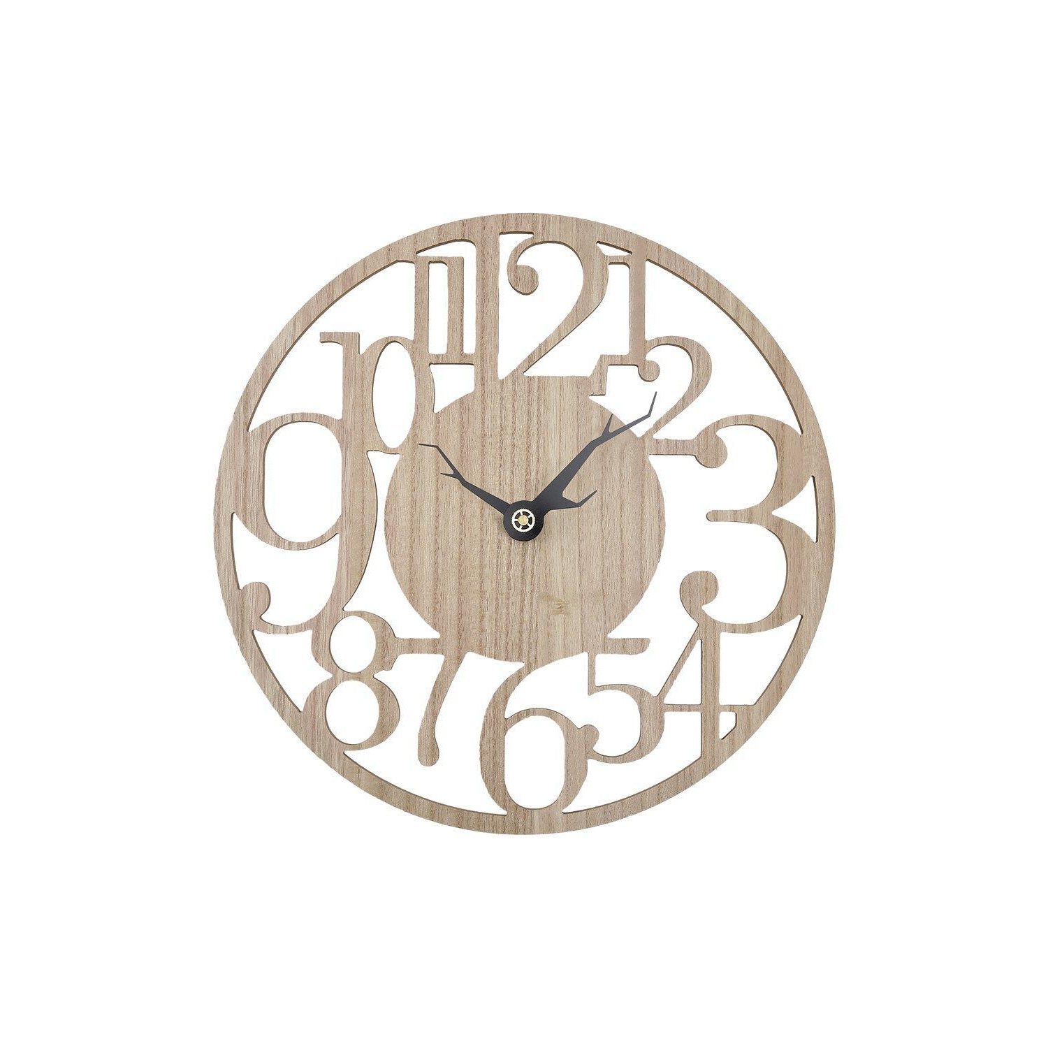40cm Dia Modern Arabic Numerals Wooden Silent Wall Clock - image 1