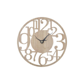 40cm Dia Modern Arabic Numerals Wooden Silent Wall Clock - thumbnail 1