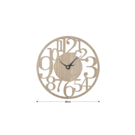 40cm Dia Modern Arabic Numerals Wooden Silent Wall Clock - thumbnail 3