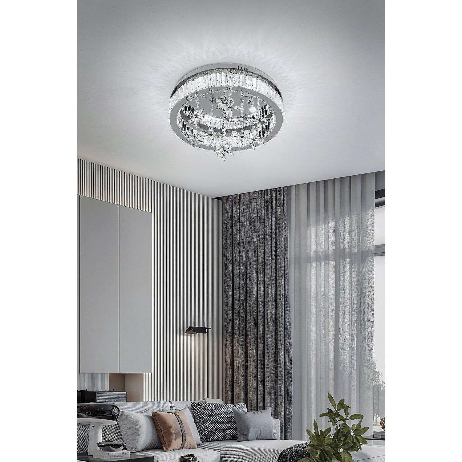 Modern Round Crystal Celling Light with Crystal Pendant - image 1