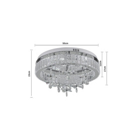 Modern Round Crystal Celling Light with Crystal Pendant - thumbnail 3