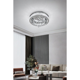 Modern Round Crystal Celling Light with Crystal Pendant - thumbnail 2