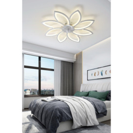 Remote Control Modern Flower Shape Ceiling Fan with Light