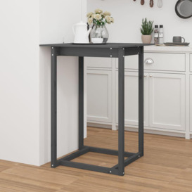 Bar Table Grey 80x80x110 cm Solid Wood Pine - thumbnail 1