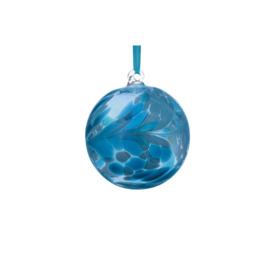 Sienna Glass 10cm Birthstone Ball December Turquoise