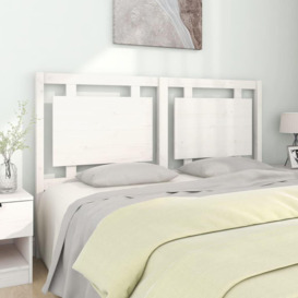 Bed Headboard White 155.5x4x100 cm Solid Pine Wood - thumbnail 1