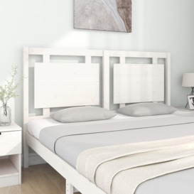 Bed Headboard White 155.5x4x100 cm Solid Pine Wood - thumbnail 3